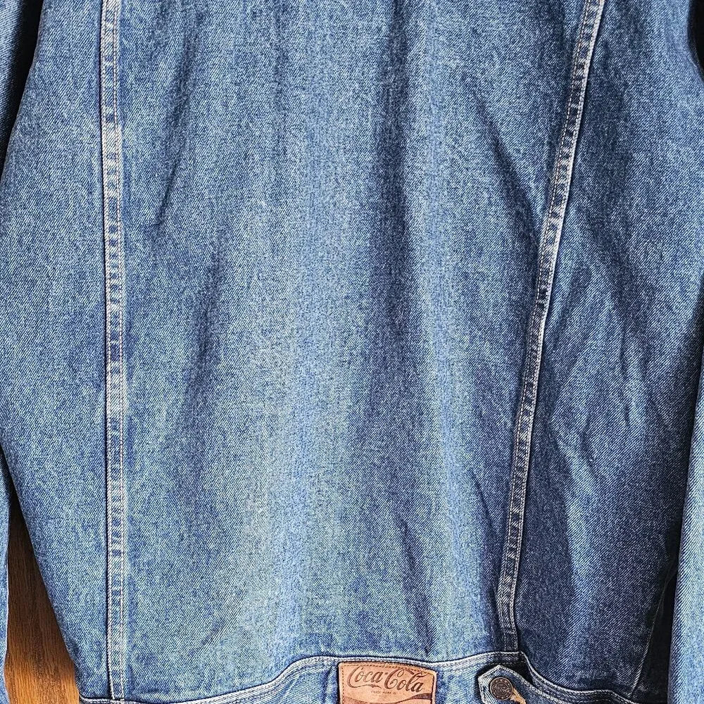 Coca-Cola Denim Trucker Jacket With Logo Buttons & Branding Vintage Size L - Picture 5 of 5